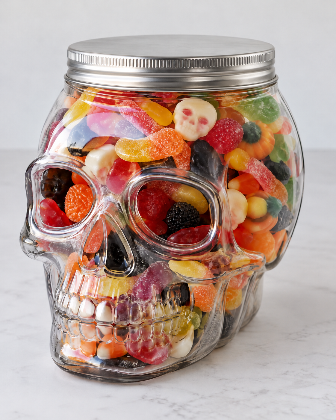 Tête de mort personnalisée – 800 g de bonbons au choix